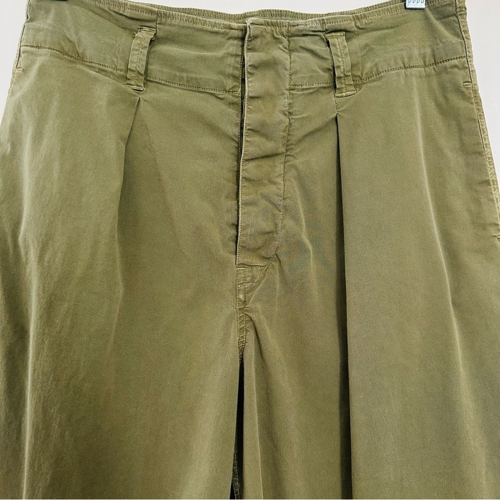 Nili Lotan Army Green Wide Leg Cropped Pants High Waist 4 - Picture 6 of 13
